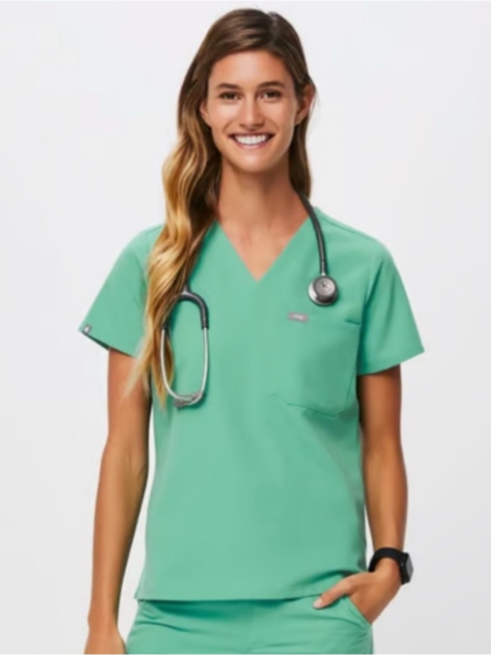 FIGS Women’s Catarina One-Pocket Top - Surgical Green - size XS - NWT